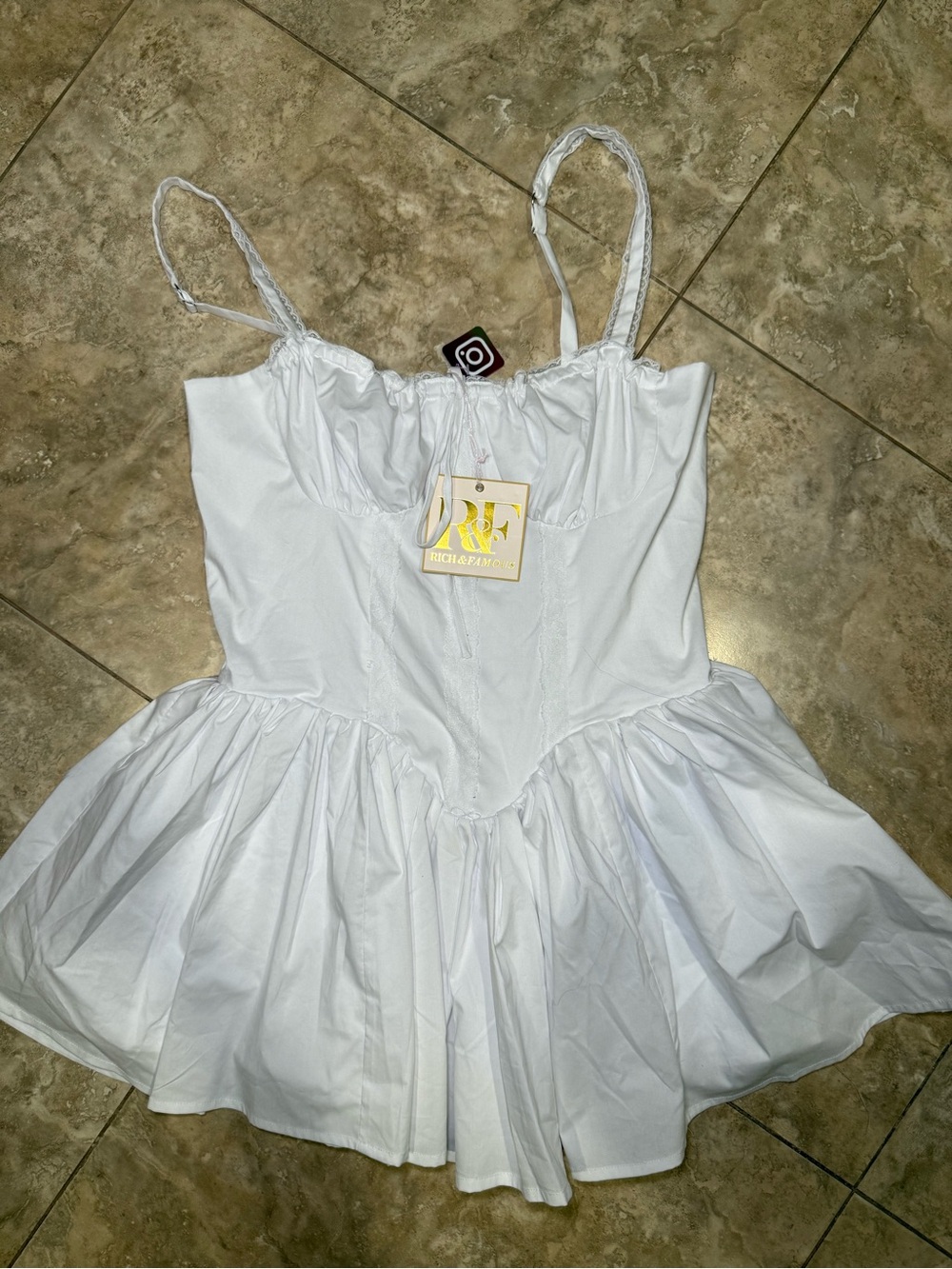 Rich & Famous White Corset Dress